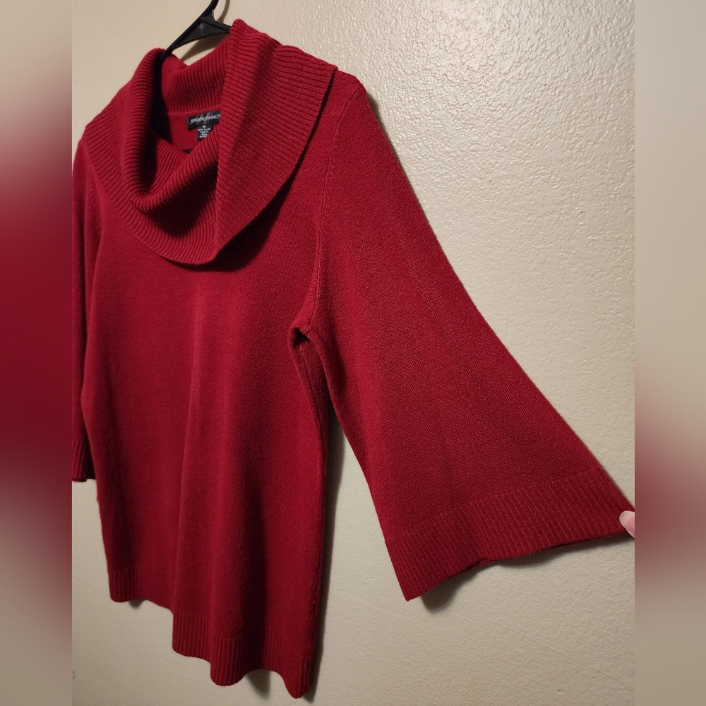 Cowl Neck, 3/4 Wide Sleeve, Sweater Top - Picture 2 of 4